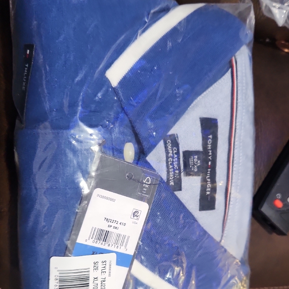 Tommy Hilfiger Blue and White Polo